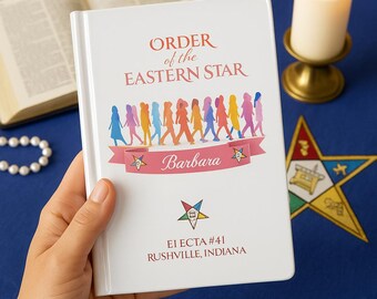 Custom Order of the Eastern Star Journal Gift for OES Sisters Personalized Notebook with Chapter Details Eastern Star Keepsake Book