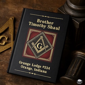 Personalized Masonic Journal Custom Freemason Black and Maroon Hardback Notebook Gift