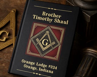 Personalized Masonic Journal Custom Freemason Black and Maroon Hardback Notebook Gift