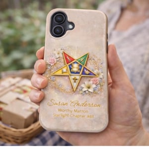 Personalized OES Phone Case, Worthy Matron Floral Eastern Star Tough Case