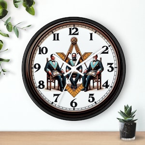 Freemason Wall Clock - Exclusive Masonic All-Seeing Eye Timepiece
