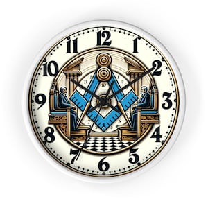 Freemason Wall Clock - Exclusive Masonic Mason Lodge Timepiece
