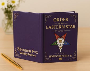 Purple Personalized OES Journal  |  Order of the Eastern Star Notebook | Custom Lodge Member Journal