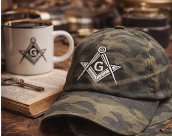 Vrijmetselaars vierkant en kompas vaderpet geborduurde vrijmetselaarshoed Classic Lodge cadeau