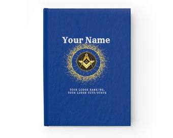 Blue Custom Freemason's Journal - Personalized Masonic Notebook with Free US Shipping