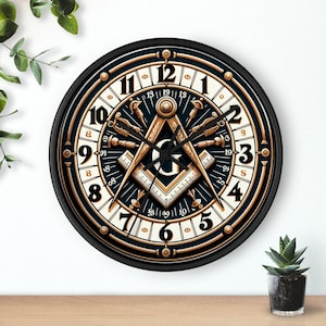 Freemason Wall Clock - Exclusive Masonic All-Seeing Eye Timepiece