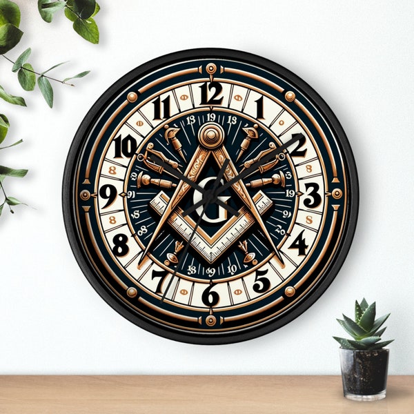 Freemason Wall Clock - Exclusive Masonic All-Seeing Eye Timepiece  FREE SHIPPING