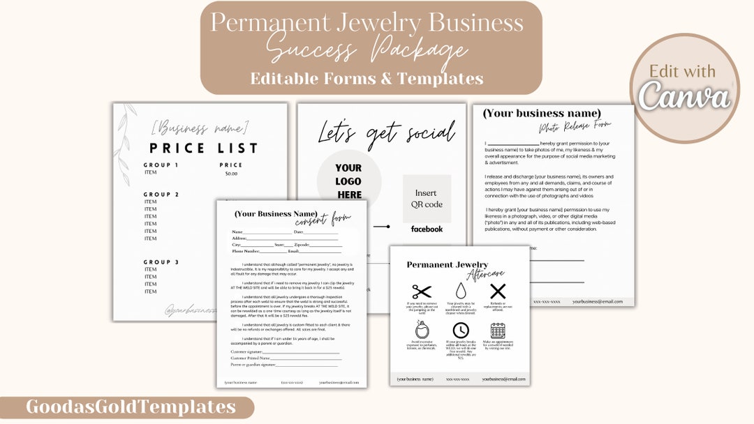 Permanent Jewelry Consent Forms Waiver Permanent Jewelry - Etsy