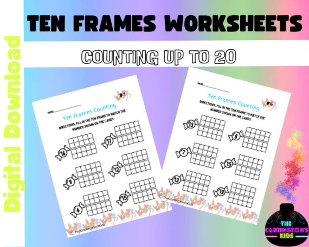Ten Frame Printable PDF Set 5 Sheets - Il 1080xN.5321191418 48go 