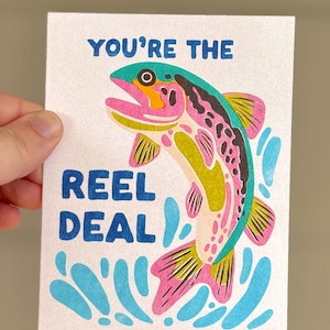 Tarjeta divertida del Día del Padre para papá / Tarjeta de felicitación de pesca para él Tarjeta de broma de papá al aire libre / Tarjeta de pescado linda Tarjeta del Día del Padre Regalos para él