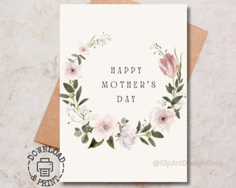 Carte de fête des mères heureuse imprimable Carte imprimable pour cadeau de maman pour carte de maman Carte de fête des mères esthétique Carte élégante Carte minimaliste