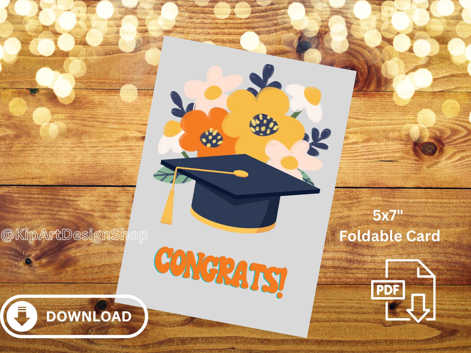 Printable Graduation Card Groovy Grad Graduation Card Etsy