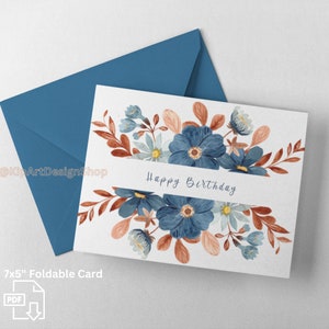 Carte Joyeux Anniversaire A Imprimer Carte Anniversaire Tendance A Imprimer Pour Elle Carte Anniversaire Florale Carte A Imprimer image 2