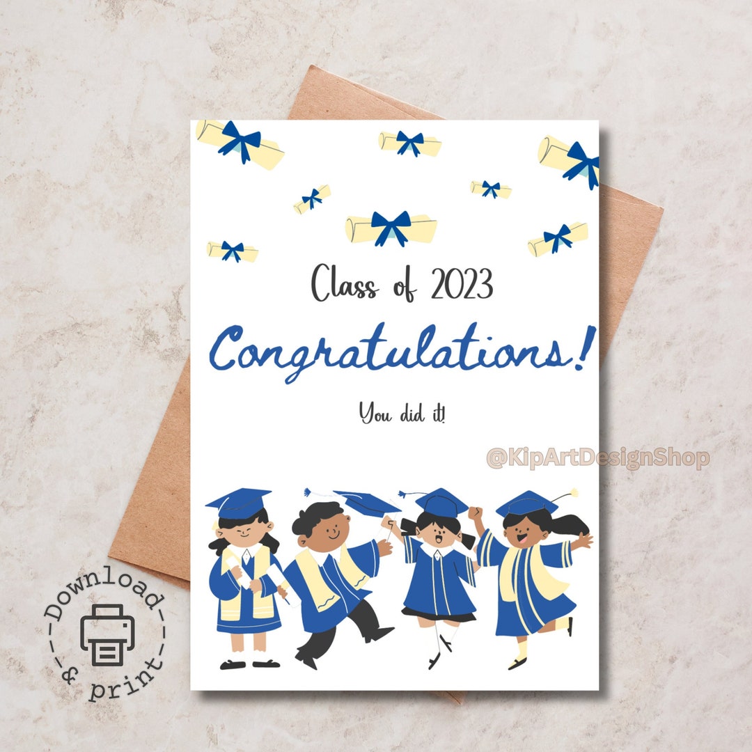 Printable Graduation Card Printable Children's Graduation Card Kindergarten Graduation Card ...