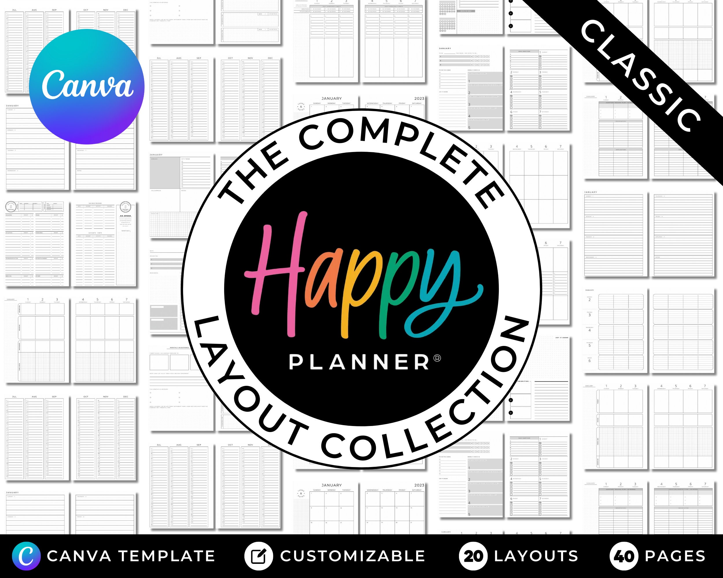 Happy Planner COMPLETE LAYOUT COLLECTION Classic Size Canva Template Etsy Happy Planner COMPLETE LAYOUT COLLECTION Classic Size Canva Template Etsy