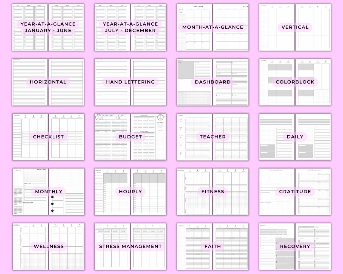 Happy Planner COMPLETE LAYOUT COLLECTION Big Size Canva Template Etsy