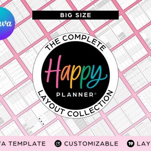 thumbnail interactive-video image 1 of Handmade Composition Book Cover Set For Classic HAPPY Planner - Front & Back (4 Pieces) 1 of 2