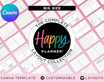 The Happy Planner COMPLETE LAYOUT COLLECTION Big Size Canva Templates