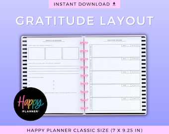 Happy Planner Classic Gratitude Layout Planner Insert