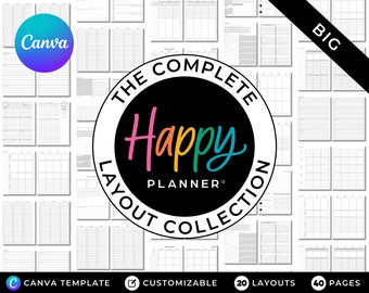 Happy Planner COMPLETE LAYOUT COLLECTION Big Size Canva Template