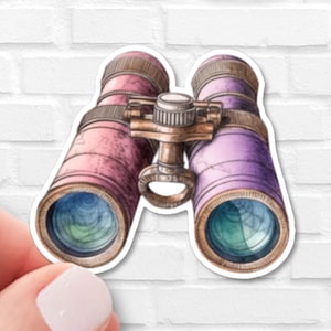 Retro Binoculars Sticker | Waterproof Vinyl | Cottagecore | Kindle Sticker | Gift for Vintage Lovers, Travel Lovers