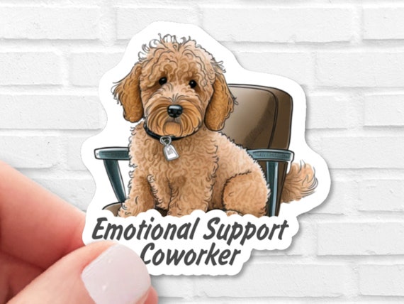 Office Goldendoodle Sticker, Funny Doodle Mom Gift, Goldendoodle Dad Decal for Kindle Laptop and Reusable Water Bottle