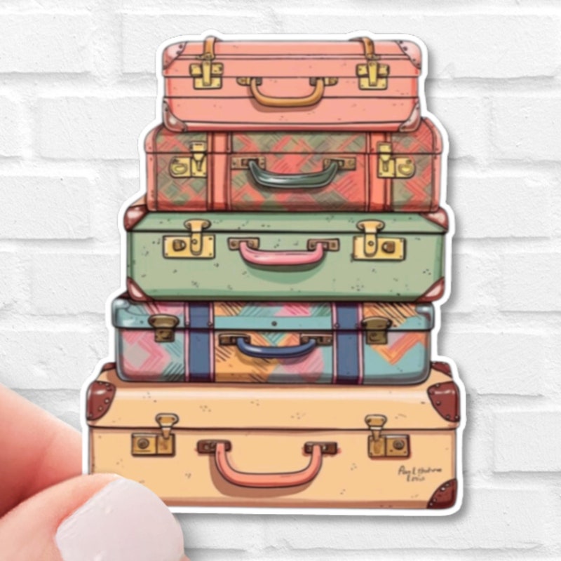 Striped Vintage Suitcase - Etsy
