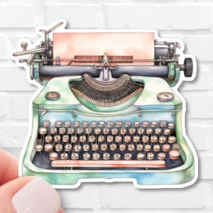 Retro Typewriter Sticker | Waterproof, Vinyl | Sticker for Kindle | Gift for Vintage Lovers, Gift for Book Lovers