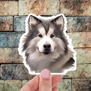 Alaskan Malamute Sticker, Alaskan Dog Sticker, Malamute Decal, Malamute Lover Sticker