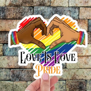 Autocollant de fierté, autocollant Love is Love, autocollant Love is Love, autocollant Pride, autocollant LGBTQ, autocollant LGBTQ, Saint-Valentin, autocollant Queer Love