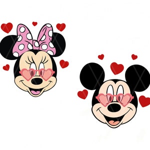 Bundle Valentine Mouse Head SVG, Mouse Love Svg, Funny Valentine&#39;s Day Svg, Valentine&#39;s Day Svg, Magical Valentine Svg, Retro Valentine Svg