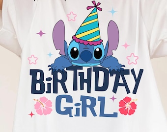 Geburtstag Mädchen | Lilo und Stitch Muster | Geburtstagskind Png | Stich Geburtstag | Stichpackung | Cricut-Datei | Dateien mit Ebenen | Svg, Png