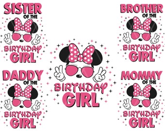 Birthday Girl svg, Bundle Birthday Girl Family svg, Birthday Girl svg, Making Memories svg, Mouse Birthday svg, Mouse Family Trip svg