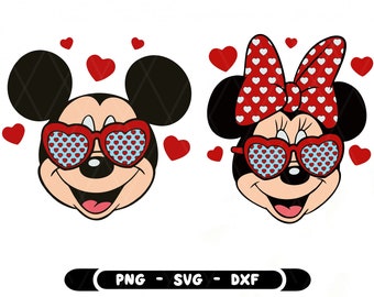Paquete de San Valentín de ratón Svg, Amor de ratón Svg, Castillo de ratón Svg, Día de San Valentín, Globo de ratón Svg, Archivo SVG de camiseta de pareja de San Valentín