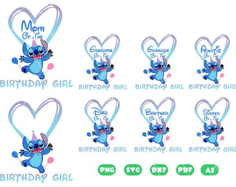 Bundle Of The Birthday Girl SVG, Family Vacation Png, Birthday Png, Family Matching Birthday Png, Birthday Matching, Magical Kingdom Png