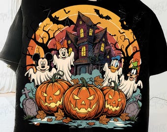 Haunted Mickey And Friends Halloween Png, Preppy Halloween PNG, Magical Mouse Halloween PNG Doodle, Cartoon Fall Png, Magical Kingdom Shirt