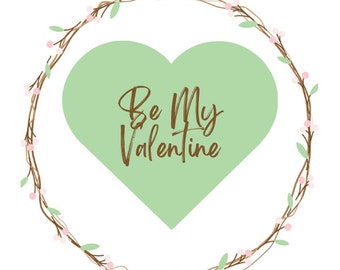 Be My Valentine Wreath tag or label for small business