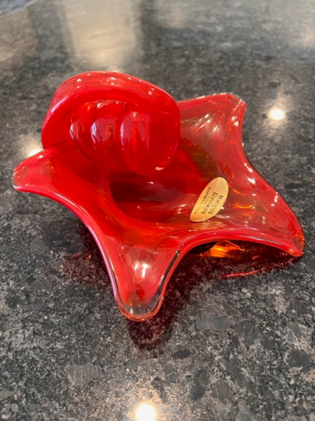 Marigold Glass Cigar Ashtray Etsy