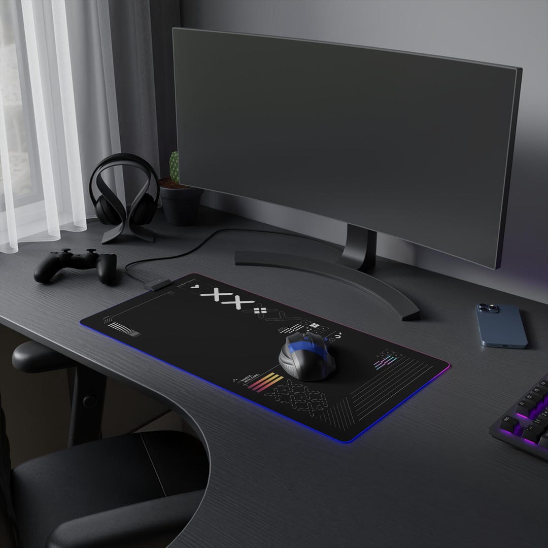 Printstream Dark Mode LED Gaming Mouse Pad | CS2 RGB Lighting - Etsy