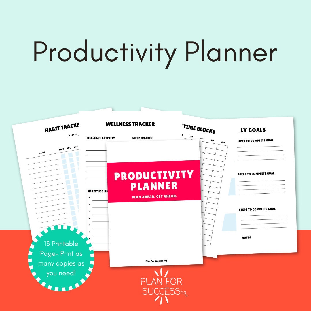 Productivity Planner Printable Planner Pages - Etsy