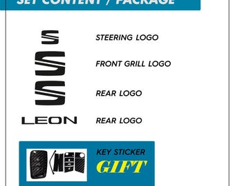 Autocollants Lettres Noires Brillantes Pour Seat Leon MK3 – Compatibles Avec Lettres Chromées D'origine – Vinyle Oracal 641 Résistant - 3