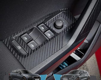 Cupra Leon MK4 Interior Vinyl Trim: Door Pockets, Carbon Fiber Style