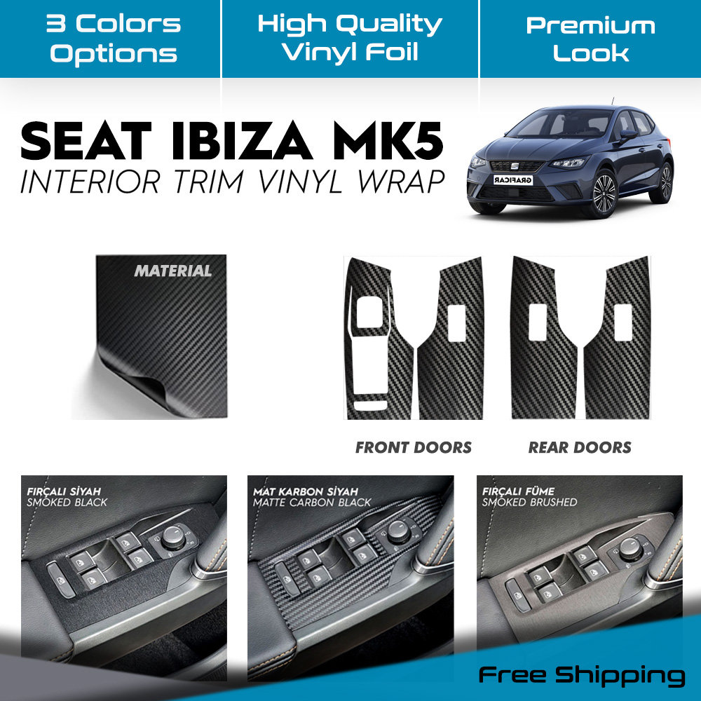 Bat Mirror Cover para Seat Ibiza Mk5 2017-2022 Accesorios de coche Fr Cupra  Shiny Piano Black Tuning Auto Sport Exterior Set