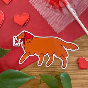 Lettre d'amour chiot | Adorable vinyle autocollant | Autocollants imperméables | Carnet de notes décoratif pour ordinateur portable