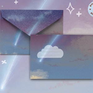 Shooting Star Evnelopes ~! &lt;3 Printable * Paper * Envelope * Memo * Study * Planner * Journal * Letter * Lined * Print * Scrapbook