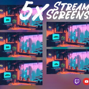 Animated Cozy Lo-fi Room Stream Screens: Vtuber Twitch Overlay - Etsy
