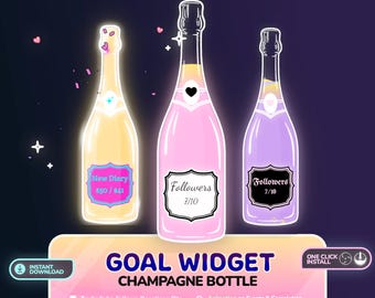Champagne Bottle Goal Widget: StreamElements, Twitch, YouTube (Instant Download)