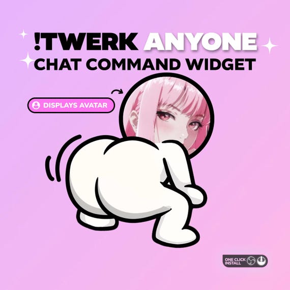 Twitch Widget. Twerk Chat Command – Animated Avatar shout out overlay for stream. Streamelements OBS asset.