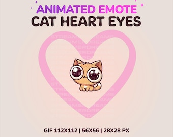 Animated Emotes, Twitch cat emotes, Cute Cat Eyes Heart emote. Discord, youtube emotes. Cute money emote. Kawaii. FREEGIFT INSIDE