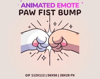 Animated Emotes, Twitch cat emotes, Cute cat paw fist bump emote. Discord, Youtube, Kick emotes. Cute chat emote kawaii. FREE GIFT INSIDE